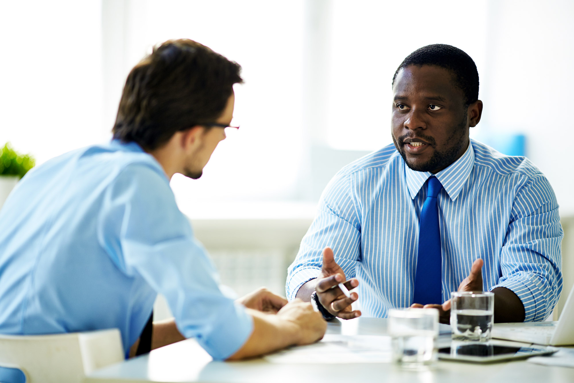 Two business men meeting