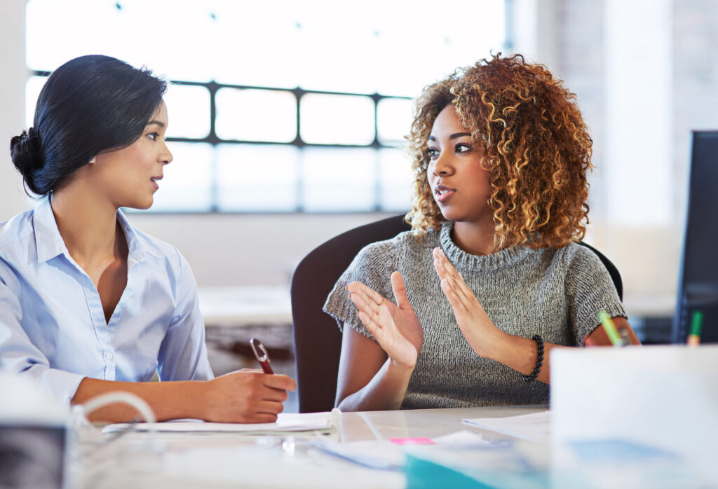 two women having a meeting